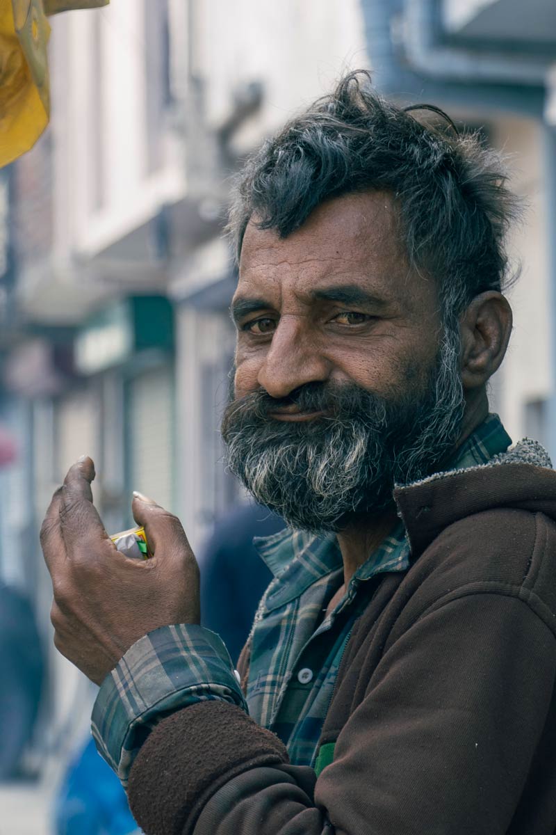 a man standing and talking