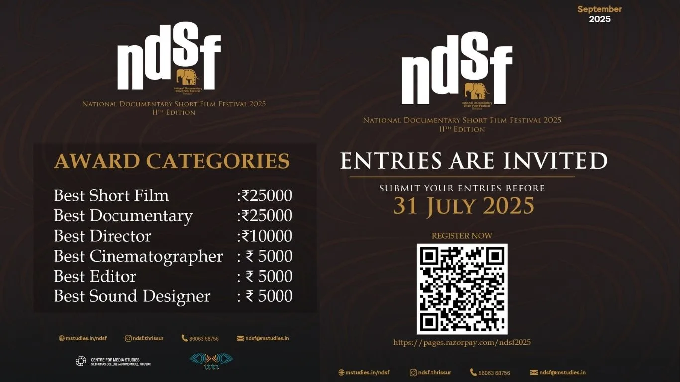 Poster for NDSF 2025 IITH Edition – documentary short film competition open for submissions