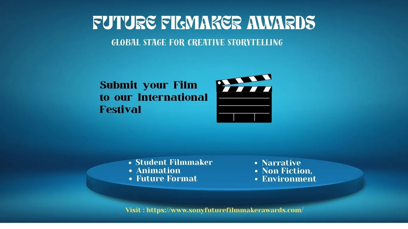 Official banner for Sony Future Filmmaker Awards highlighting global film festival for emerging filmmakers