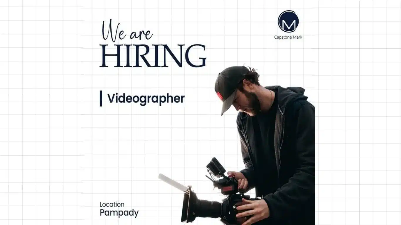 Capstone Mark Pampady hiring videographer – Creative Hut Placement career opportunity