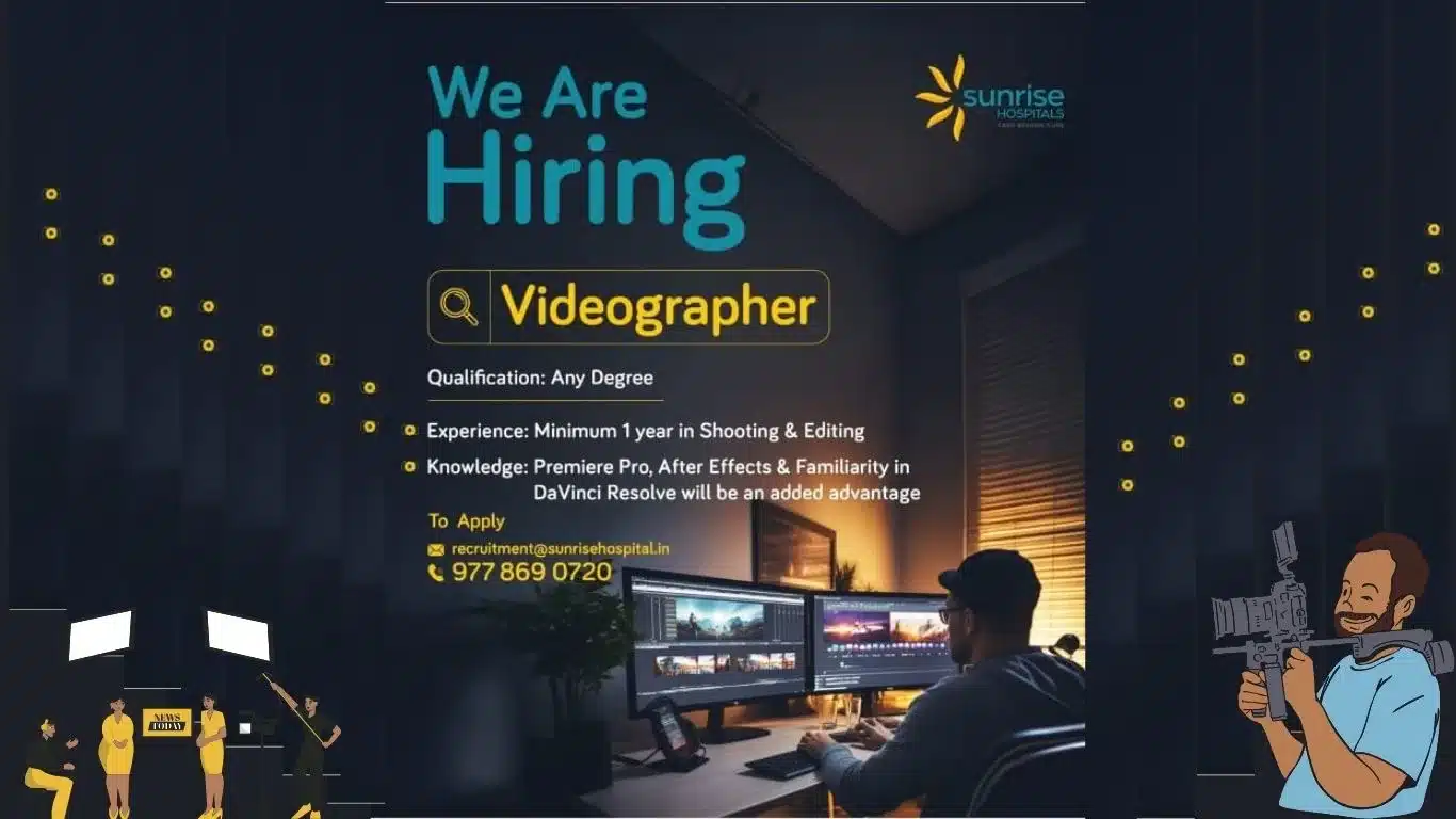 Sunrise Hospitals hiring videographer with editing skills – Creative Hut Placement opportunity