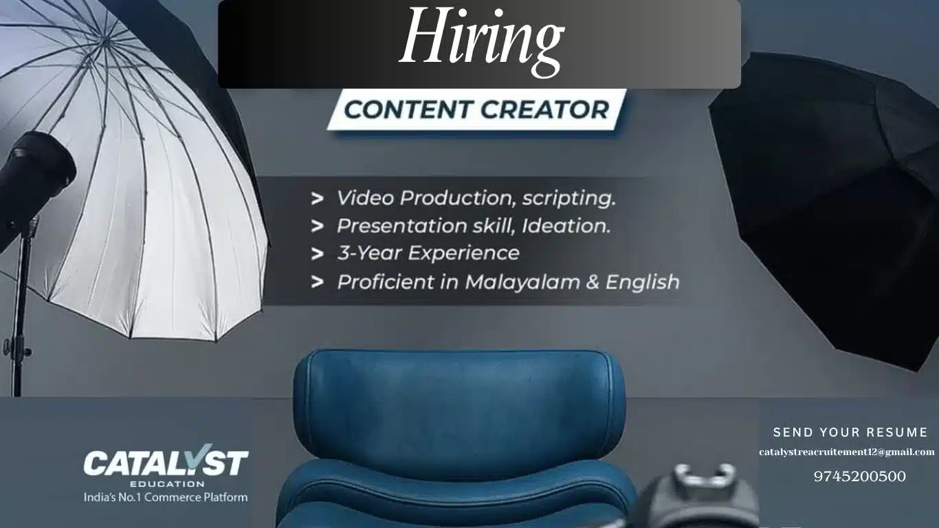 Catalyst Education hiring content creator for video production and scripting role