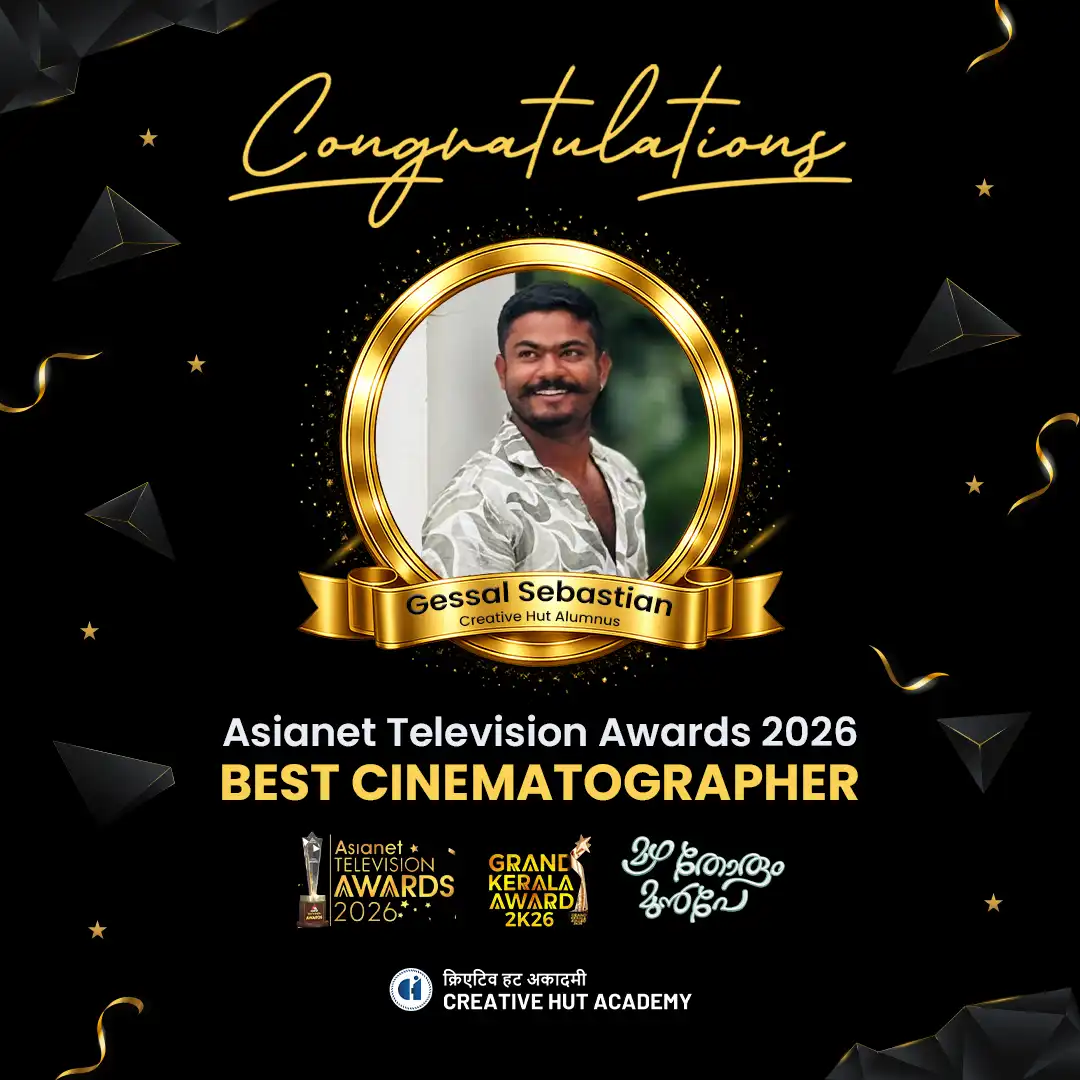 Creative Hut Academy alumnus Gessal Sebastian wins Best Cinematographer at Asianet Television Awards 2026 and Grand Kerala Award 2K26 for Mazhathorum Moombe